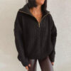Y2K knitted cardigan with zip collar_12